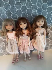 3 CUSTOM RUBY RED FASHION FRIEND DOLLS w/OUTFITS & SHOES