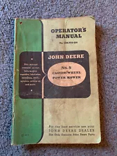 Vintage John Deere Manual For #5 Caster Wheel Power Mower OM-H10-250