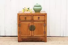 Antique Elm Farmhouse Buffet Cabinet