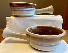 2 Vintage Deneen Pottery Rustic Soup Chili Bowls Crocks Tureens W/ Handles