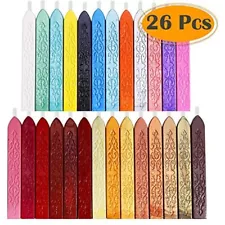 26Pcs Antique Sealing Wax Sticks Wicks For Postage Letter Retro Vintage Stamp,