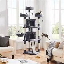 Cat Tree Large Cat Tower w/2 Condos 8 Scratching Posts for Kittens 76inch, Used