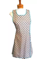 Vtg Fruit of the Loom Full Bib Apron Aqua/Brown New with Tags