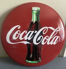 Vintage 1990 Coca Cola 12” Sign Metal Rare In Excellent Condition