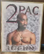 Vintage 1997 Tupac Shakur 2Pac 1971-1996 Memorial Scorpio Poster Rap Hip Hop