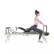 Aero Pilates Foldable Reformer Fitness Machine with Cardio Rebounder