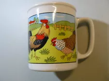 ##ROOSTER W/HEN COFFEE MUG-MULTICOLOR-3.75" TALL