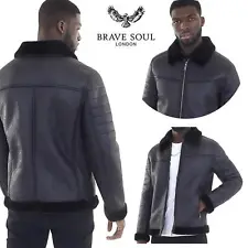 Brave Soul Mens Jacket Padded Fur Collar Warm Coat For Men Winter