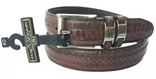 Stacy Adams Genuine Snakeskin and Croco / Lizard Embossed Leather Belt 6-027 New