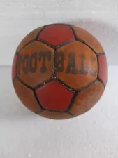 VINTAGE LEATHER SOCCER BALL PERU YEARS 70's AREQUIPA 32 PANELS