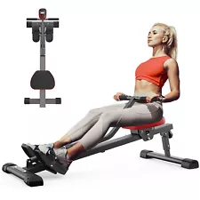 Rowing Machine Hydraulic Rower Machine with 12 Resistance Levels 300LBS Loadin