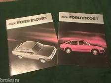 2 DIFFERENT MINT ORIGINAL 1982 FORD ESCORT SALES BROCHURE 11" X 9" (BOX 747)