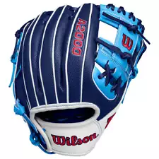 2024 Wilson A2000 SuperSkin PF88 11.25" Infield Baseball Glove: Navy / Sky Blue