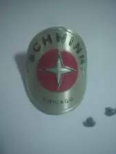 Old Vintage Schwinn Bicycle headtube Badge with screws 1932 Chicago Rare Find!