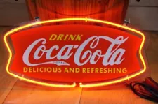 New Coca Cola Neon Light Sign Lamp Beer Pub 14" Artwork Glass Decor Coke Bar