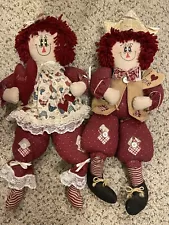 Raggedy Ann & Andy Handmade Dolls Primitive