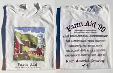 Farm Aid '99 T-shirt 1999 Neil Young Willie Nelson Farm Aid Album Music Graphic