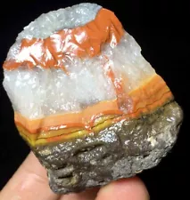 79g Rare Natural Raw Color Surya Agate Crystal Geode Specimen Healing G28