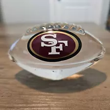 NFL San Francisco 49ers Glass Football Collectible 4" Logo Memorabilia Gift