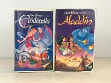 Walt Disney Black Diamond VHS Aladdin #1662 & Cinderella #410