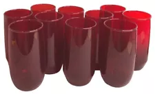 Lot/10 Anchor Hocking Royal Ruby Red Tumblers Drinking Glasses 5"