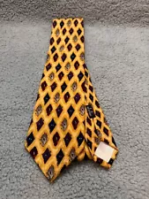 JZ RICHARDS for Nordstrom Silk Tie Orange Diamond USA Made 4"