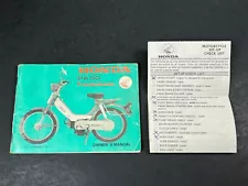 Honda Hobbit PA50 Moped Owners Manual ORIGINAL Dealer Receipt Checklist Warranty