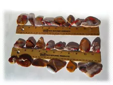 22 RED BANDED POLISHED FREE FORM KENTUCKY AGATE PIECES