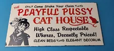 Vintage Cat House Sign - Basement Room Bed for Sale Gas Service Saloon Sign