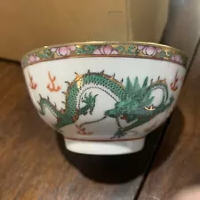 Chinese Dragons Rice Noodle Pho Soup Bowl Porcelain , 22 In Stock