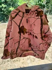 Realtree Pink Camo Sherpa Lined Hooded Coat Women's XL Outdoors, Water Repellent