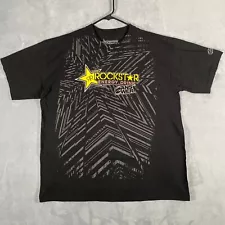 Vintage ROCKSTAR ENERGY T Shirt Men XL Black AOP Starburst Answer Motocross BMX