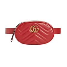 New Authentic Gucci GG Marmont Matelassé Leather Belt Bag Size 85 cm