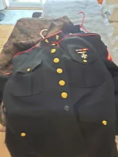 USMC Marine Corps Enlisted Dress Blues Coat Jacket 54 Long 19.5 Neck