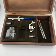 Badger 150. Model 150 Airbrush W/ Wood Case. Plus Extras. Missing Hose