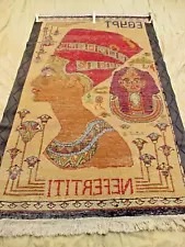 Pictorial Royal Ar Hand Craft Egypt Hanging Wool Rug Rare Piece in World On SALE