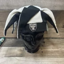 Oakland Raiders Jester Beanie Hat Cap Black Reebok NFL Football Adult One Size