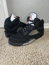 Nike Air Jordan 5 OG Retro Black Metallic Silver 2016 845035-003 Sz 8.5