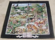 HERMES 100% SILK SCARF LIMITED MADISON AVENUE KERMIT OLIVER BLACK Tie On Bag