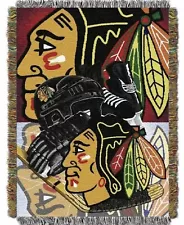 *NEW* Chicago Blackhawks Home Ice Advantage NHL Tapestry Throw Blanket 48" x 60"