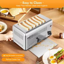 New Listing6 Slices/H Commercial Conveyor Toaster Heavy Duty Electric Food Bread Baking