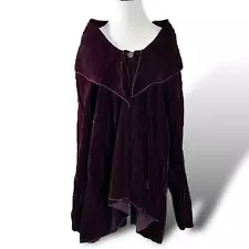 Vintage Beth Schaeffer Gothic Velvet Cardigan Burgundy Brown Peter Pan Dagger