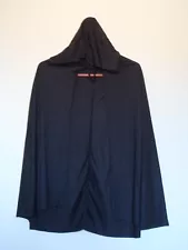  HALLOWEEN COSTUME Black Hooded Cloak Cape Grim Reaper Witch One Size Fits All