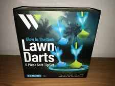 NIB WILDSIDE GLOW-IN-THE-DARK 6-PIECE LAWN DARTS SET (SOFT TIP) COMPLETE