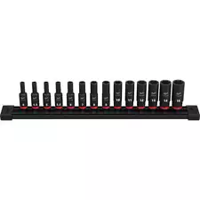 Milwaukee 49-66-7003 1/4" Drive Metric Deep 6 Point Impact Socket Set -14 PC