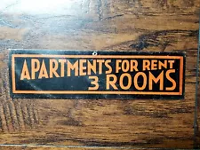 Vintage Apartments For Rent 3 Rooms Tin Sign Early