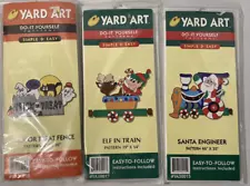 New Yard Art Patterns Wood Working Halloween Christmas Santa Set of 3 NOS