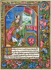 Old look illuminated manuscript Catalogus archiepiscoporum gnesnensium