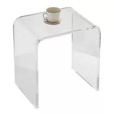 VEVOR Acrylic End Table C-Shaped Lucite Clear Side Table for Living Room & Study