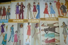 Lot of 10 Vintage 1970s Simplicity Sewing Patterns Dresses Misses Size 14 Uncut